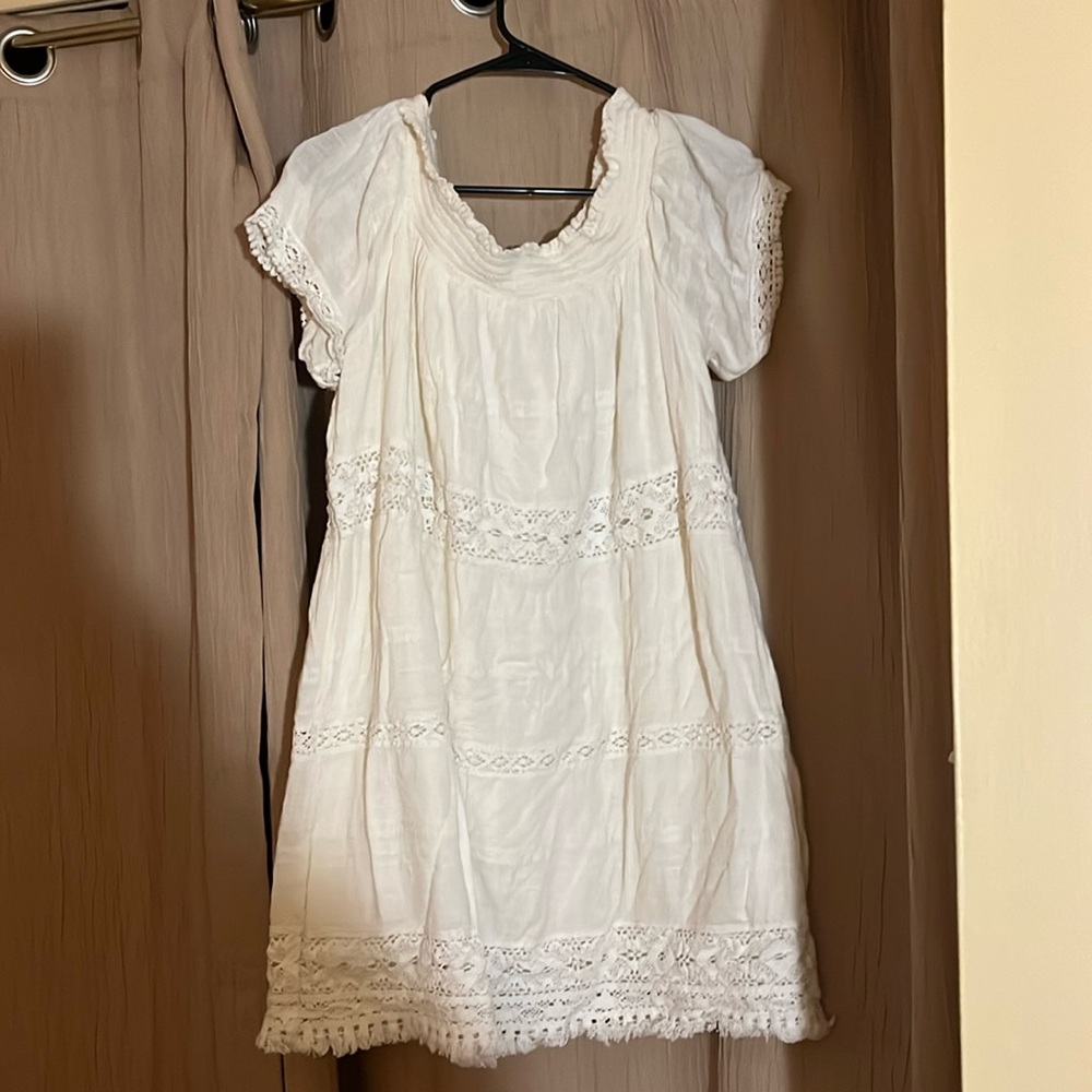 Boho Mini Dress (white)